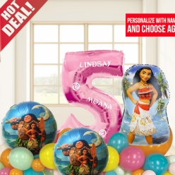 Moana 6 FT Airfill Personalized Balloon Column Kit